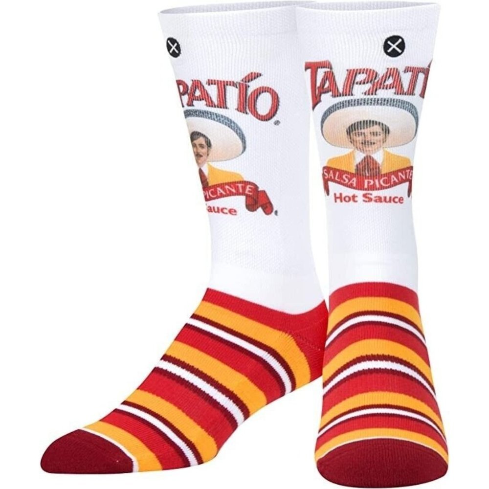 Odd Sox Tapatio Salsa Hot Sauce Men's Novelty Crew Socks Sizes 6-13